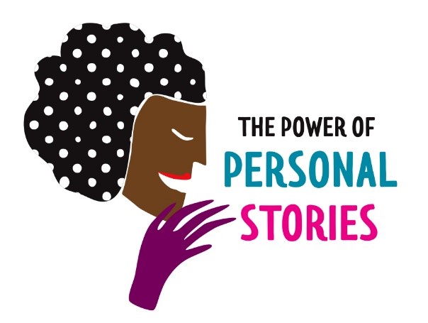 Illustration - Kopf mit Schriftzug: The Power of Personal Stories
